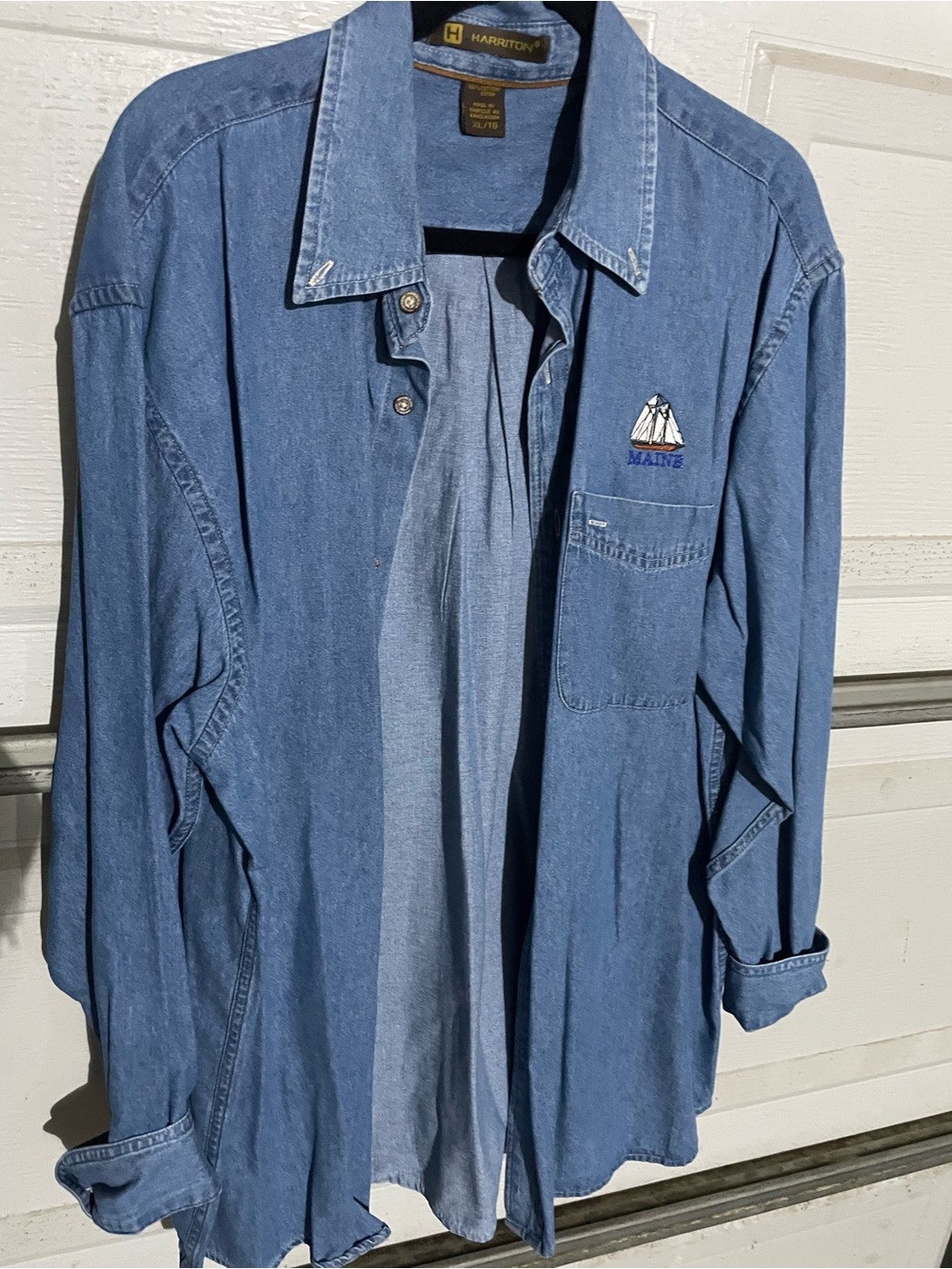 Harriton Men's Lightweight Denim Shirt Jacket - Blue